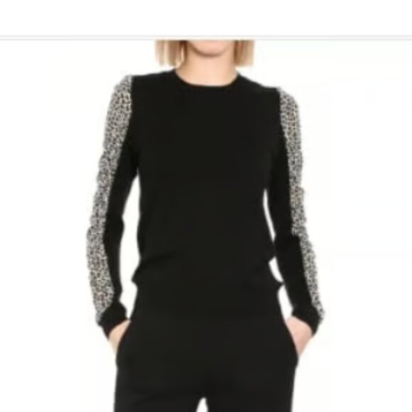 Michael Kors Pullover Sweater Blouse Black Leopard Print Indie Chic Women's 3X - Picture 14 of 14